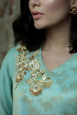 Classy Green Silk Suit