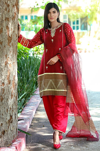 Elegant Red 3-Piece Suit