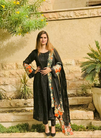 Exquisite Ethnic Black Dress