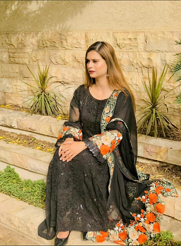 Exquisite Ethnic Black Dress