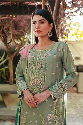 Embroidered Elegance Green Ensemble